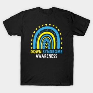 Down Syndrome Awareness Month Retro Rainbow T21 T-Shirt